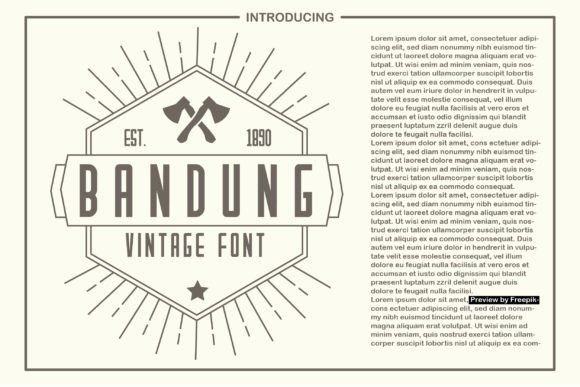 Bandung Vintage: A Bold Typeface for Timeless Design