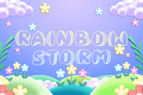 Rainbow Storm: A Bubbly Display Font for Creative Projects